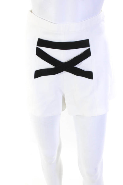 Alexis Womens Textured Velvet Strappy Mid-Rise Dress Shorts White Size XS
