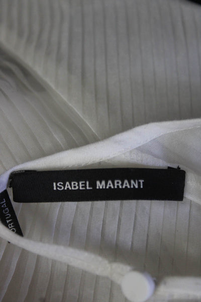 Isabel Marant Womens Lace Up Ruffled Bottom Tank Top White Size EUR 34