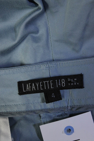 Lafayette 148 New York Womens Cotton  Bermuda Shorts Blue Size 4