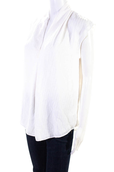 Michael Michael Kors Womens Textured V-Neck Sleeveless Blouse Top Size M