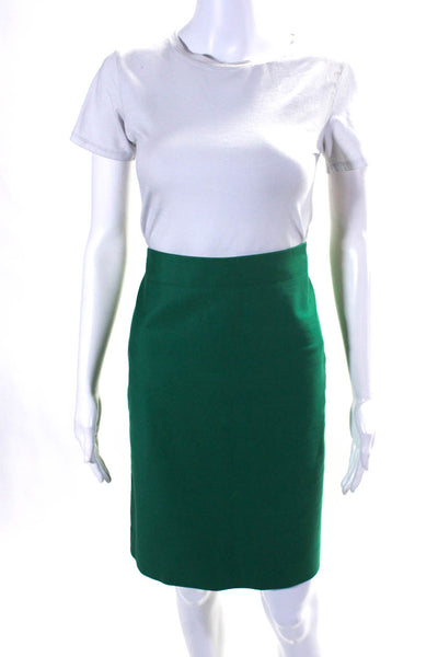 J Crew Women's Zip Closure Slit Hem Work Skirt Green Size 10 Lot 2