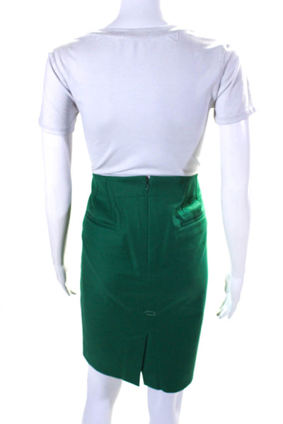 J Crew Women's Zip Closure Slit Hem Work Skirt Green Size 10 Lot 2