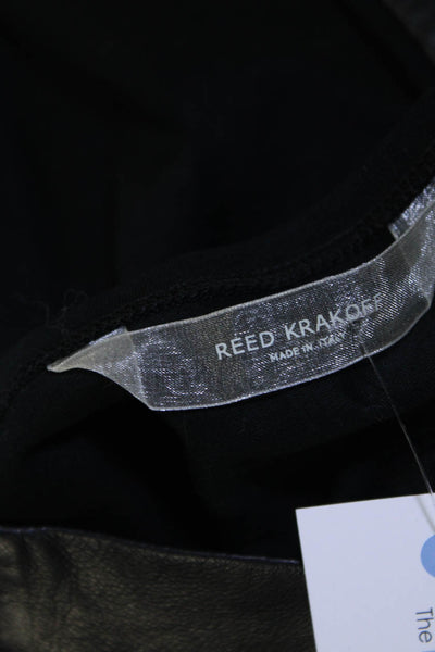 Reed Krakoff Womens V Neck Sleeveless Leather Tank Top Blouse Black Size XS