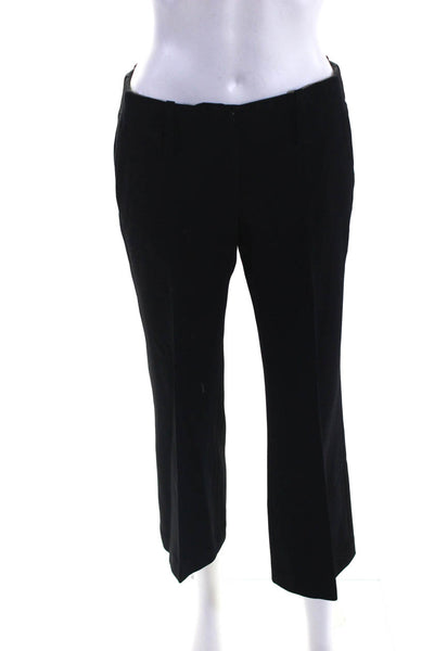 Michael Kors Collection Womens High Waist Cropped Flare Pants Black Size 2