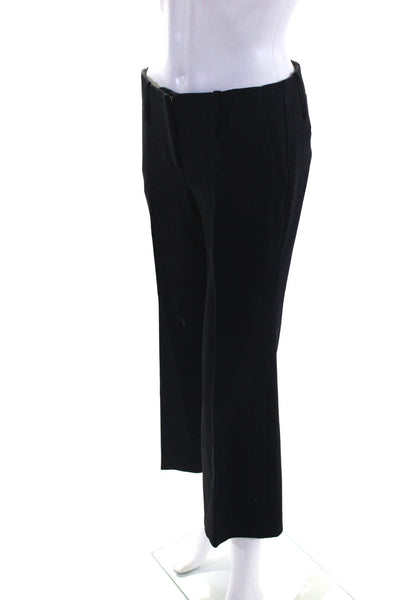 Michael Kors Collection Womens High Waist Cropped Flare Pants Black Size 2