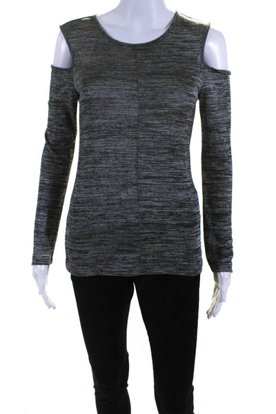Rag & Bone Womens Striped Cold Shoulder Sweater Gray Black Size Small