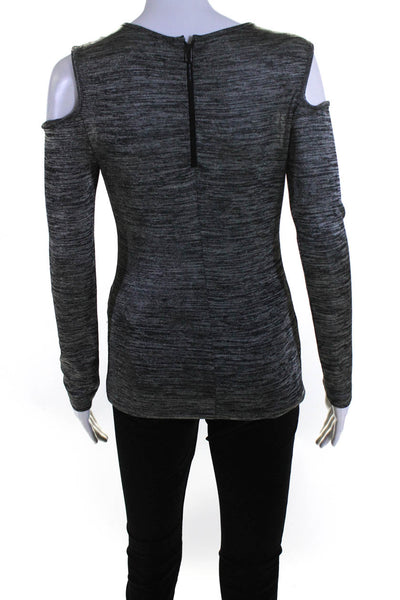 Rag & Bone Womens Striped Cold Shoulder Sweater Gray Black Size Small