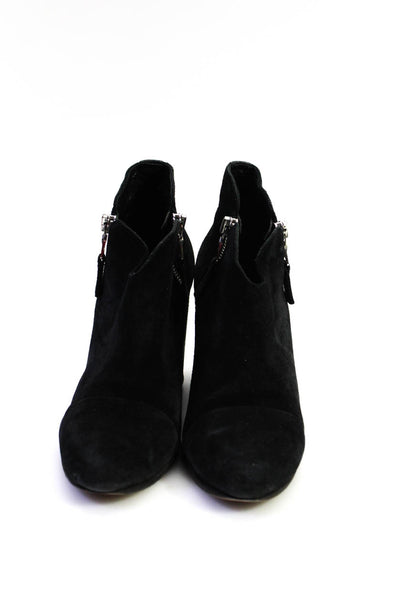 Rag & Bone Womens Double Zip Cuban Heel Suede Booties Boots Black Size 36 6