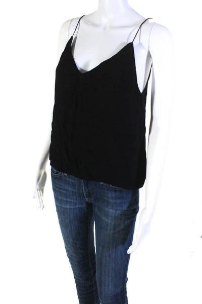 Apiece Apart Womens Spaghetti Strap V Neck Pullover Tank Top Black Size 0