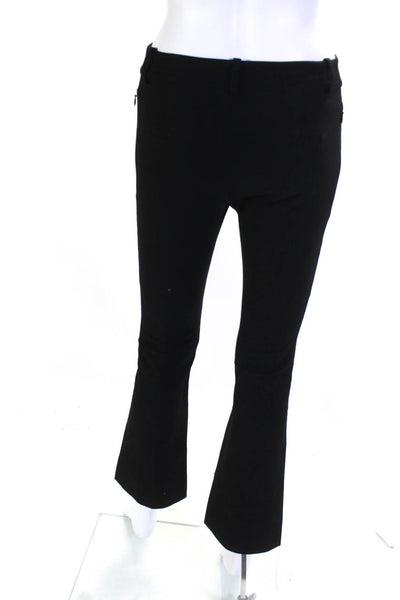 10 Crosby Derek Lam Womens High Rise Flare Leg Pants Black Cotton Size 25