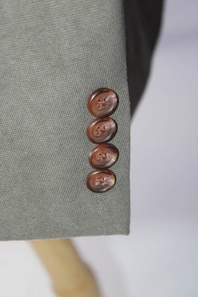 Lauren Ralph Lauren Mens Woven Notched Collar Button Up Blazer Gray Size 44
