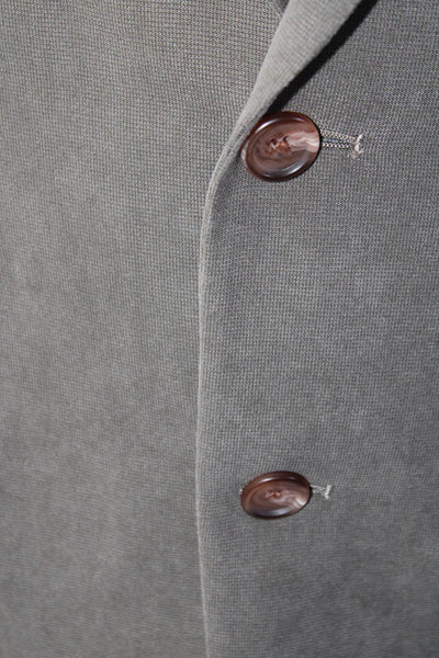 Lauren Ralph Lauren Mens Woven Notched Collar Button Up Blazer Gray Size 44