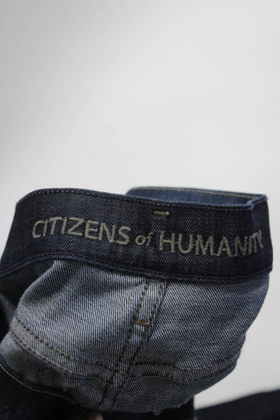 Citizens of Humanity Womens Zip Up Mid Rise Straight Leg Jeans Pants Blue Size 3