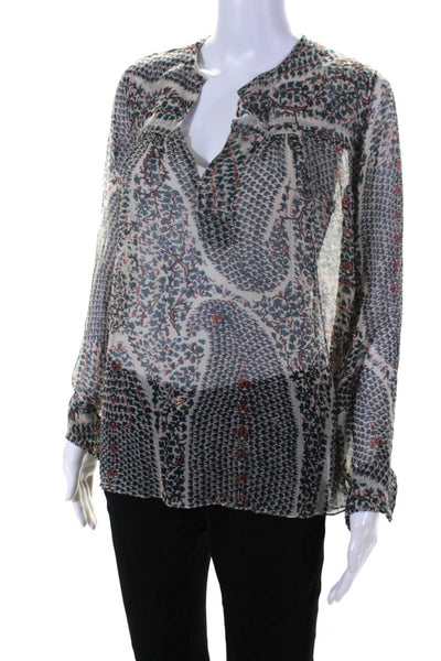 Etoile Isabel Marant Womens Silk Floral Print Blouse Multi Colored Size EUR 34