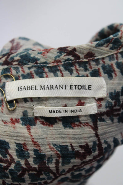 Etoile Isabel Marant Womens Silk Floral Print Blouse Multi Colored Size EUR 34