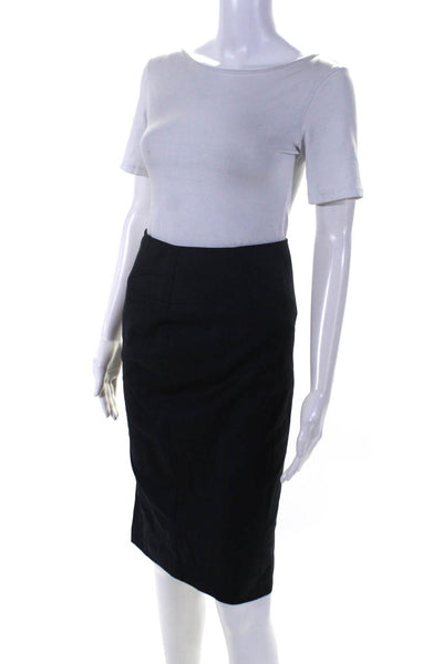 Reiss Womens High Waist Knee Length Pencil Skirt Gray Wool Size 2