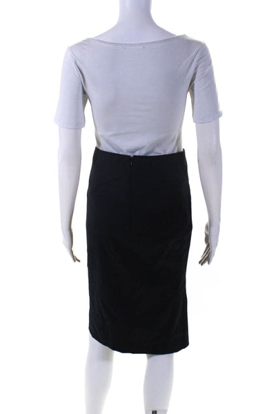 Reiss Womens High Waist Knee Length Pencil Skirt Gray Wool Size 2