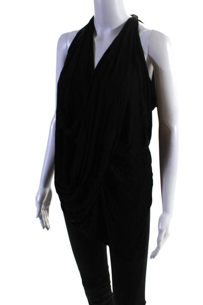 Cut 25 Women's Cowl Neck Sleeveless Blouse Black Size S