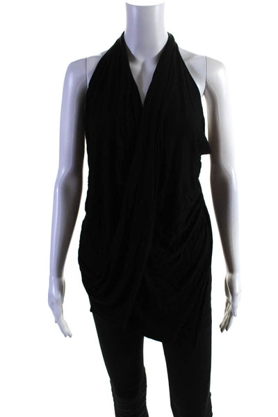 Cut 25 Women's Cowl Neck Sleeveless Blouse Black Size S