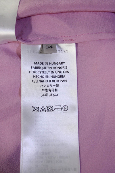 Stella McCartney Womens 100% Silk Long Sleeved Button Down Shirt Pink Size 34