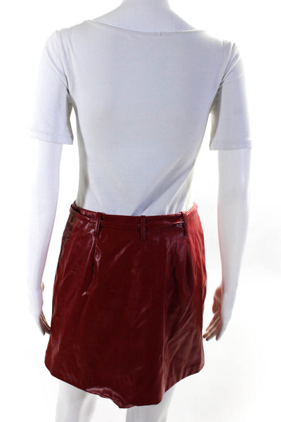 Saunders Collective Womens Red Faux Leather Skirt Size 4 14980088