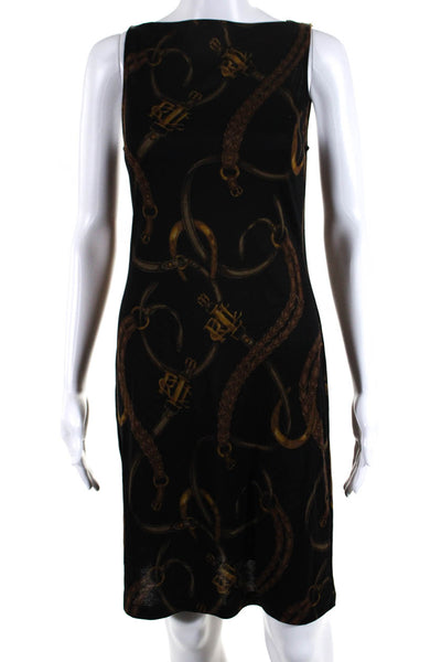 Lauren Ralph Lauren Womens Silk Jersey Knit Cowl Neck Sheath Dress Black Size XS