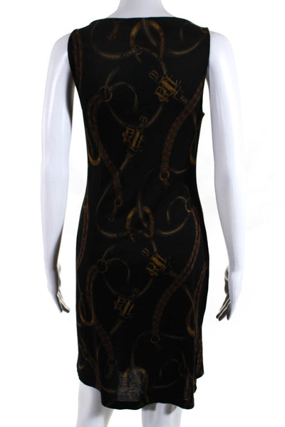 Lauren Ralph Lauren Womens Silk Jersey Knit Cowl Neck Sheath Dress Black Size XS