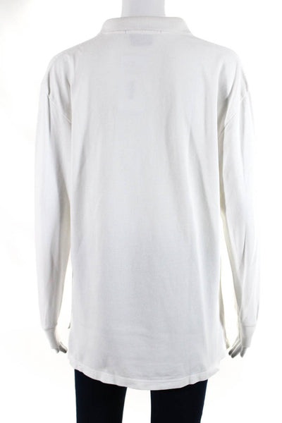 Ralph Lauren Womens Cotton Collared Buttoned Long Sleeve Top White Size M