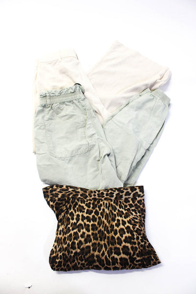 Zara Womens Leopard Print Midi Skirt Cargo Khaki Pants Size 2 XS Small Lot 3