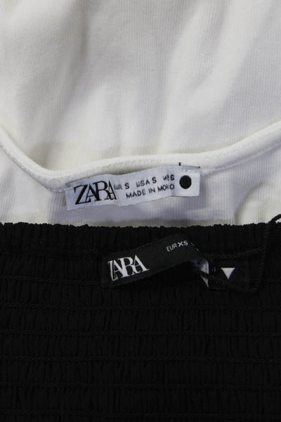 Zara Womens Blouses Tank Top T-Shirt White Size XS S Lot 2