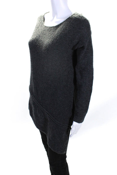One Grey Day Womens Cashmere Knit Zipper Detail Sweater Top Gray Size XS