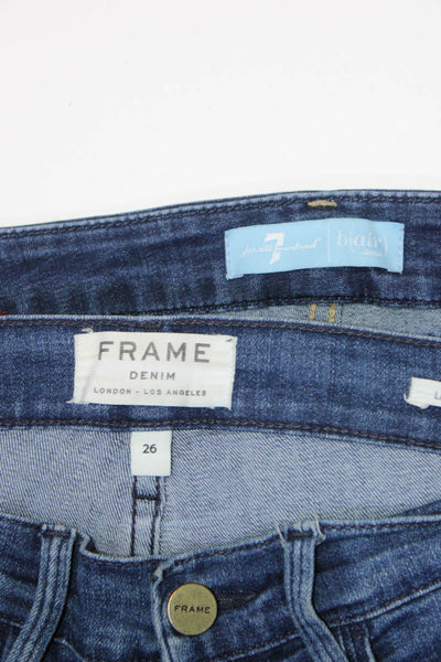 7 For All Mankind Frame Denim Womens Skinny Jeans Pants Blue Size 26 Lot 2