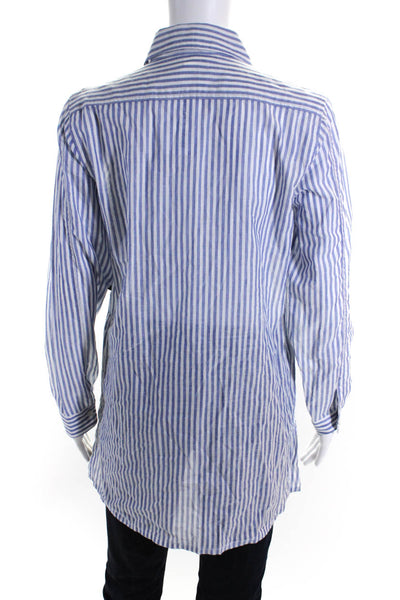 Lauren Ralph Lauren Women's Collar Long Sleeves Button Up Stripe Shirt Size XS