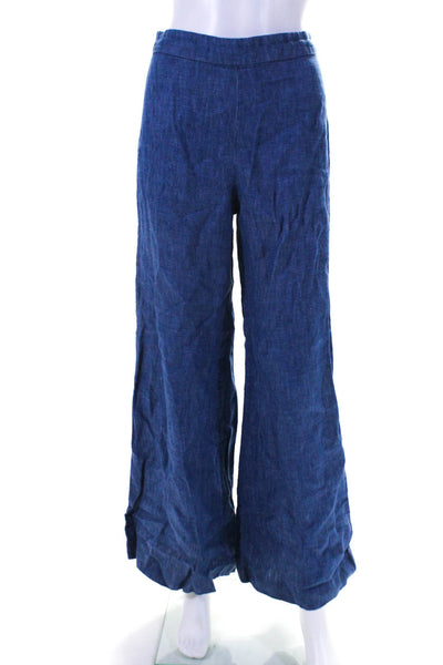 Alexis Womens Linen High Rise Wide Leg Jeans Blue Size Extra Small