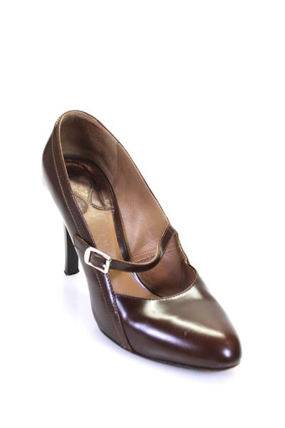 Chloe Womens Patent Leather Mary Jane Pumps Brown Size 38 8