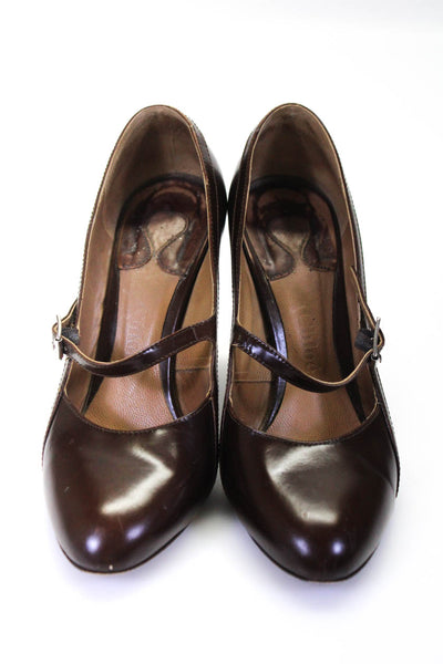 Chloe Womens Patent Leather Mary Jane Pumps Brown Size 38 8