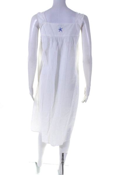 Jacaranda Women's Cotton Square Neck Embroidered Night Gown White Size S