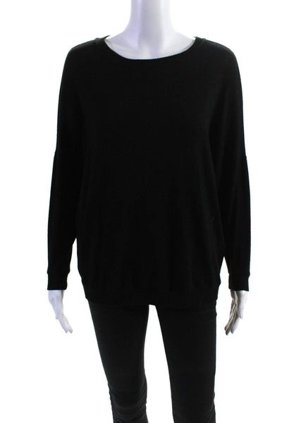Joie Womens Solid Black Crew Neck Long Sleeve Pullover Sweater Top Size XS