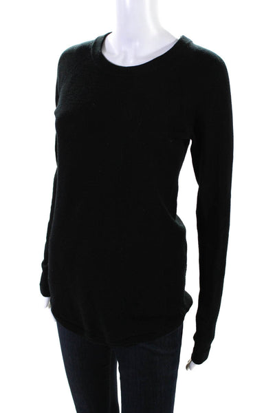 Lululemon Womens Round Neck Long Sleeve Pullover Sweater Top Black Size S