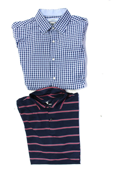 F&G Tech Johnston & Murphy Mens Striped Polo Shirts Blue Red Size XL XXL Lot 2
