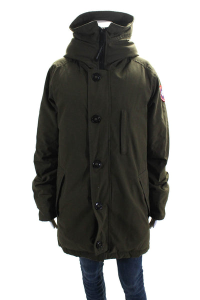 Canada Goose Womens Insulated Hooded Zip Up Parka Coat Jacket Green Size M