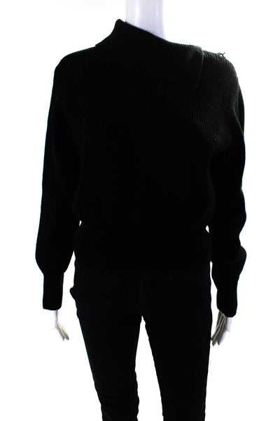 Milly Womens Black Foldover Sweater Size 6 13292529
