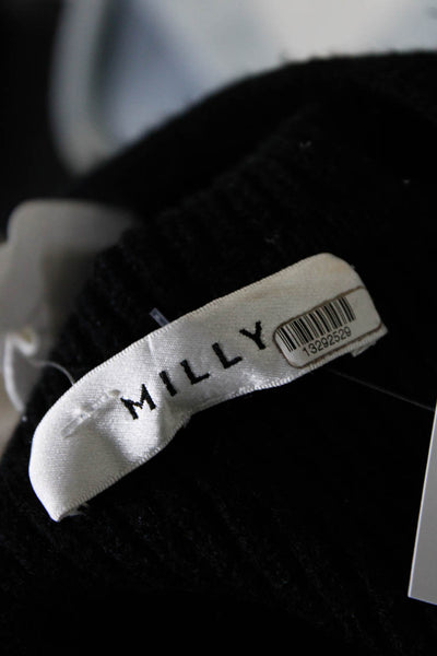 Milly Womens Black Foldover Sweater Size 6 13292529