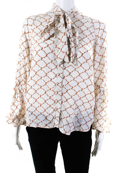 7 For All Mankind Womens White Chain Print Top Size 0 13293508