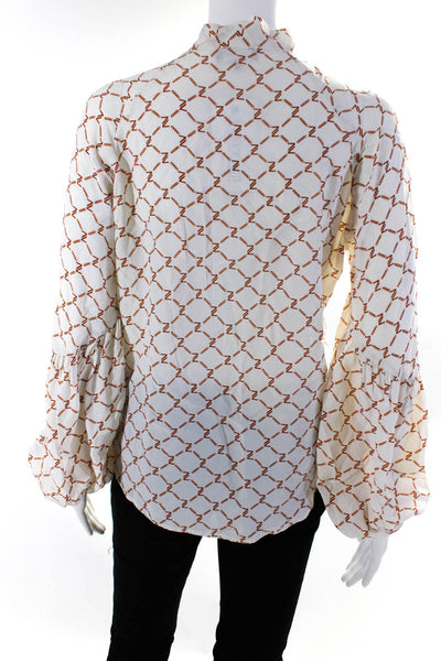 7 For All Mankind Womens White Chain Print Top Size 0 13293508