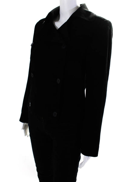 Donna Morgan Women's Double Breasted Cropped Jacket Black Size 4