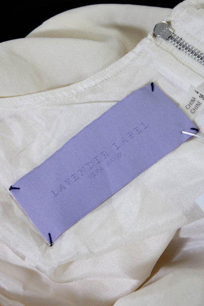 Vera Wang Lavender Label Womens Silk Tweed Ruffle Trim Sheath Dress Beige Size 4