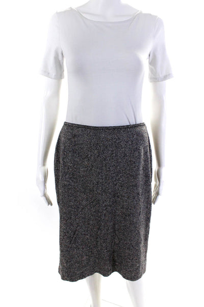 Piazza Sempione Women's Lined Wool Back Slit Pencil Skirt Gray Size 44
