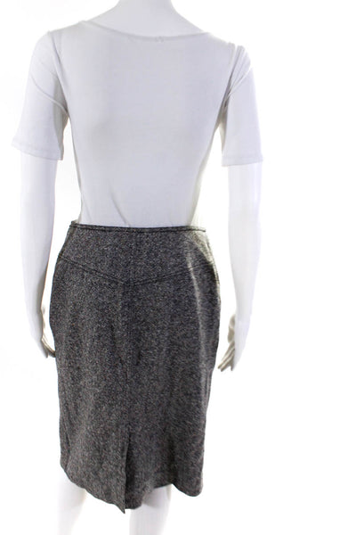 Piazza Sempione Women's Lined Wool Back Slit Pencil Skirt Gray Size 44