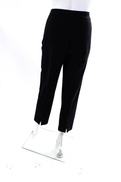 Piazza Sempione Women's High Rise Pleated Front Straight Leg Pants Black Size 46